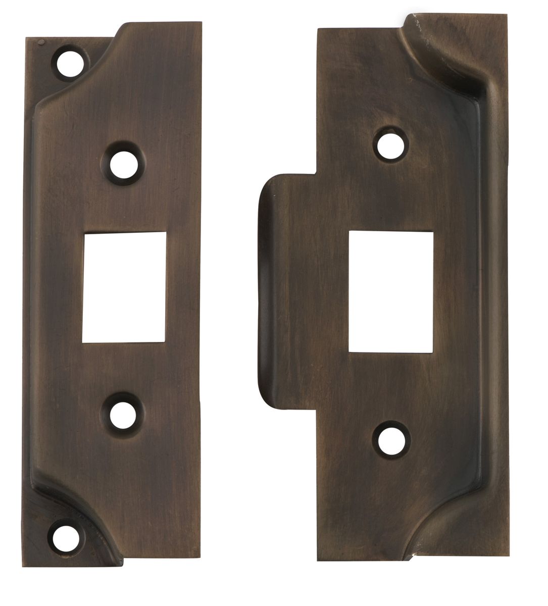 Tube Latch Split Cam Face Plate & Striker Kit Rebated Antique Brass H90xW38mm